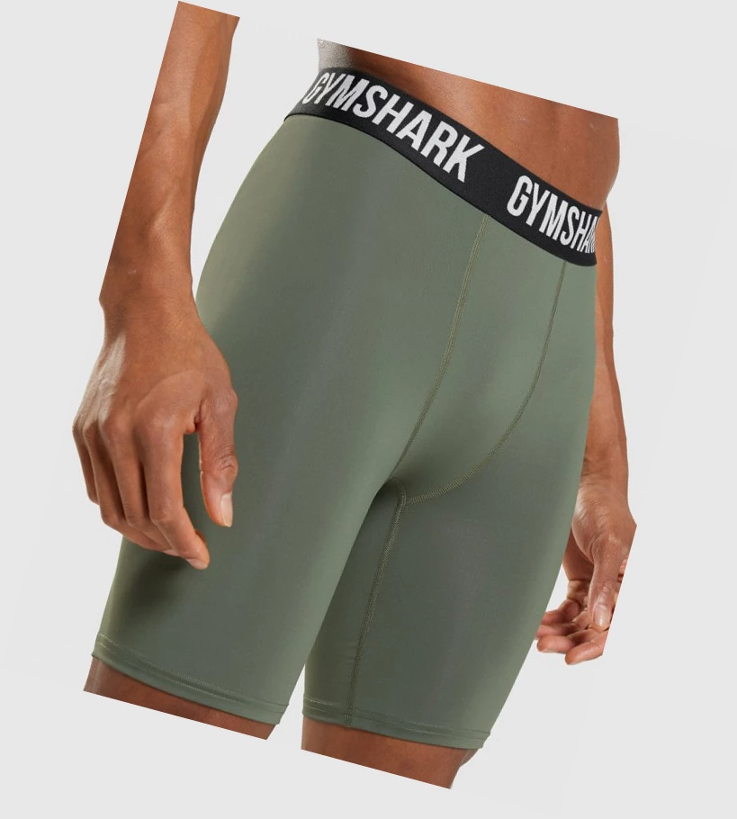 Gymshark Element Baselayer Shorts Herre Olivengrønne | RSCPOH796