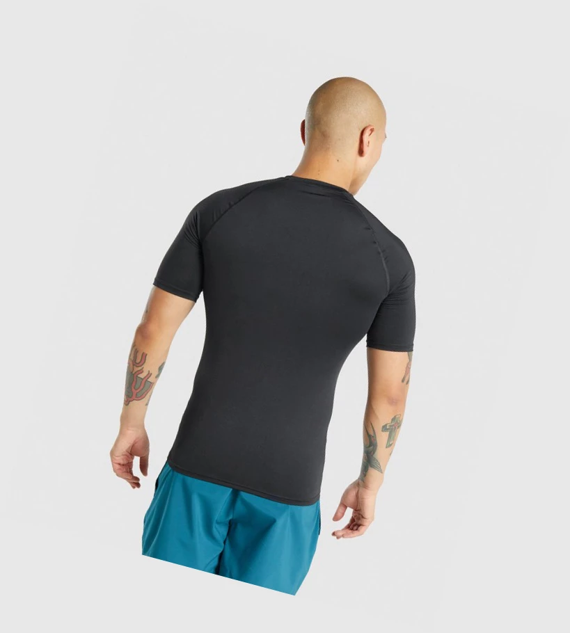 Gymshark Element Baselayer T-skjorte Herre Svarte | DRKCQZ506