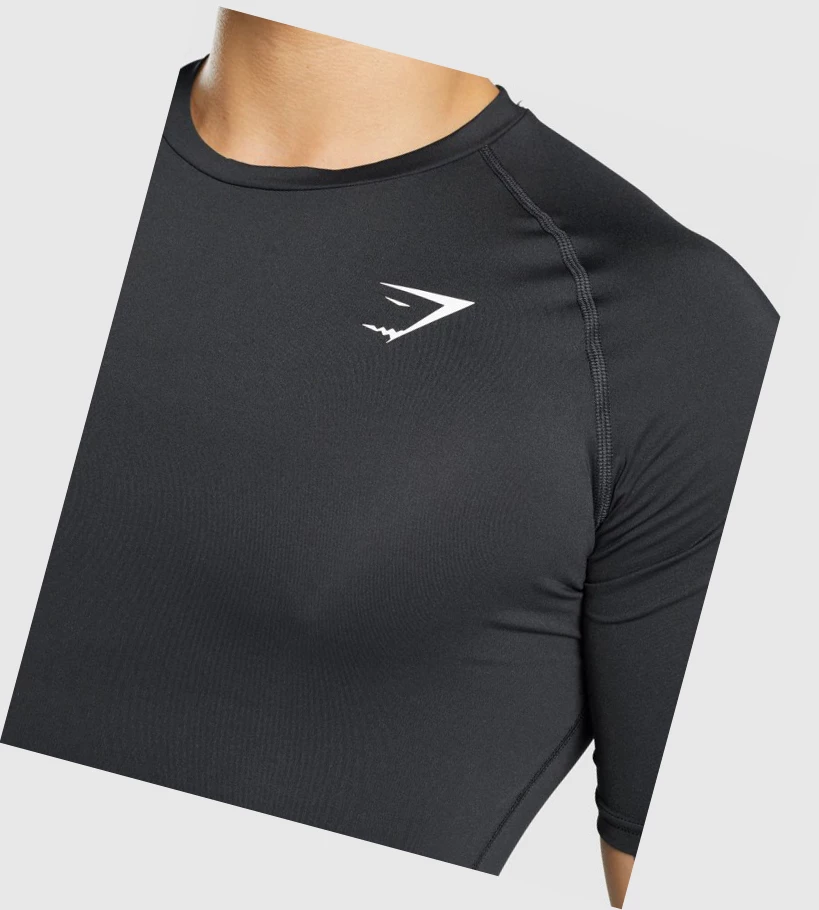 Gymshark Element Baselayer T-skjorte Herre Svarte | DRKCQZ506