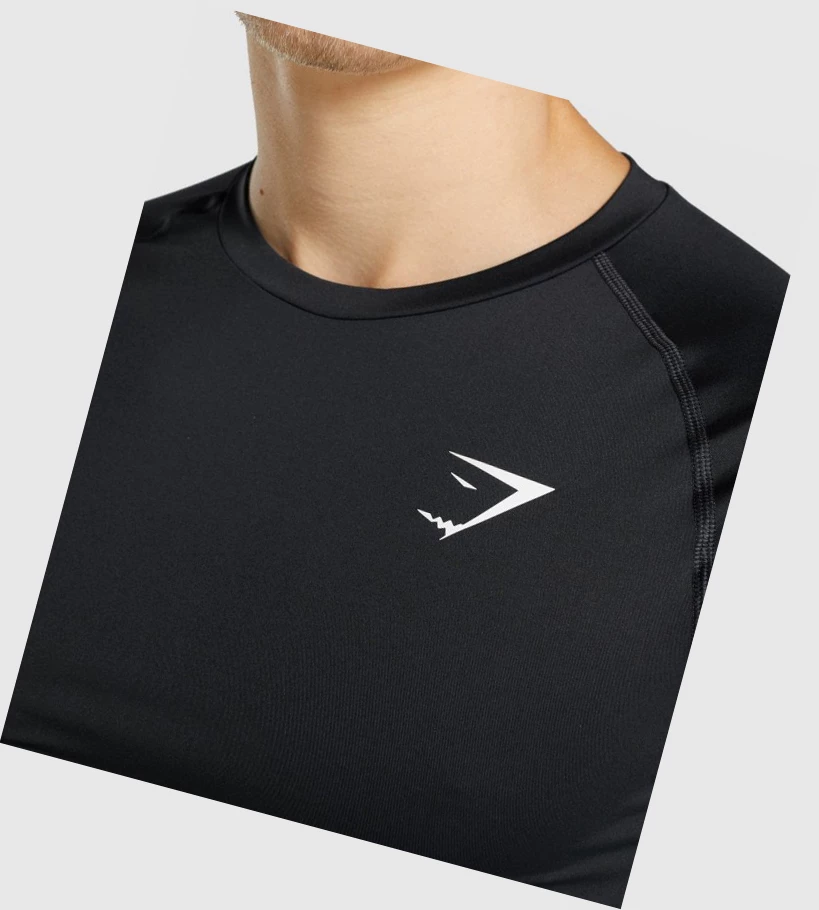 Gymshark Element Baselayer T-skjorte Herre Svarte | EMFLRX647