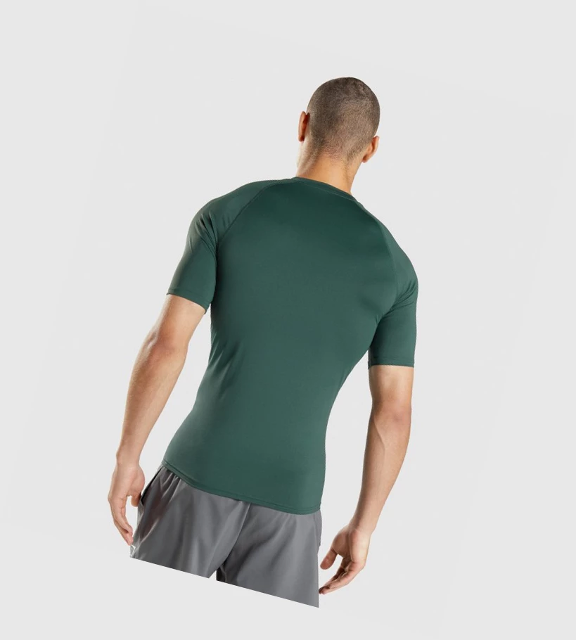 Gymshark Element Baselayer T-skjorte Herre Mørke Grønn | GHNUTZ713