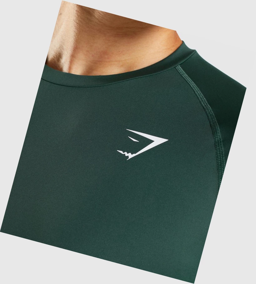 Gymshark Element Baselayer T-skjorte Herre Mørke Grønn | GHNUTZ713