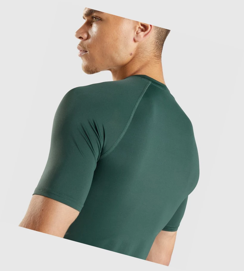 Gymshark Element Baselayer T-skjorte Herre Mørke Grønn | GHNUTZ713