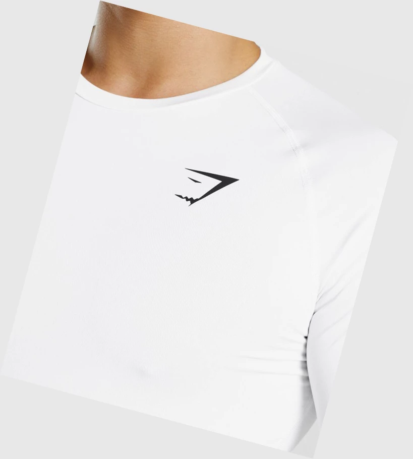 Gymshark Element Baselayer T-skjorte Herre Hvite | MJEXFH597