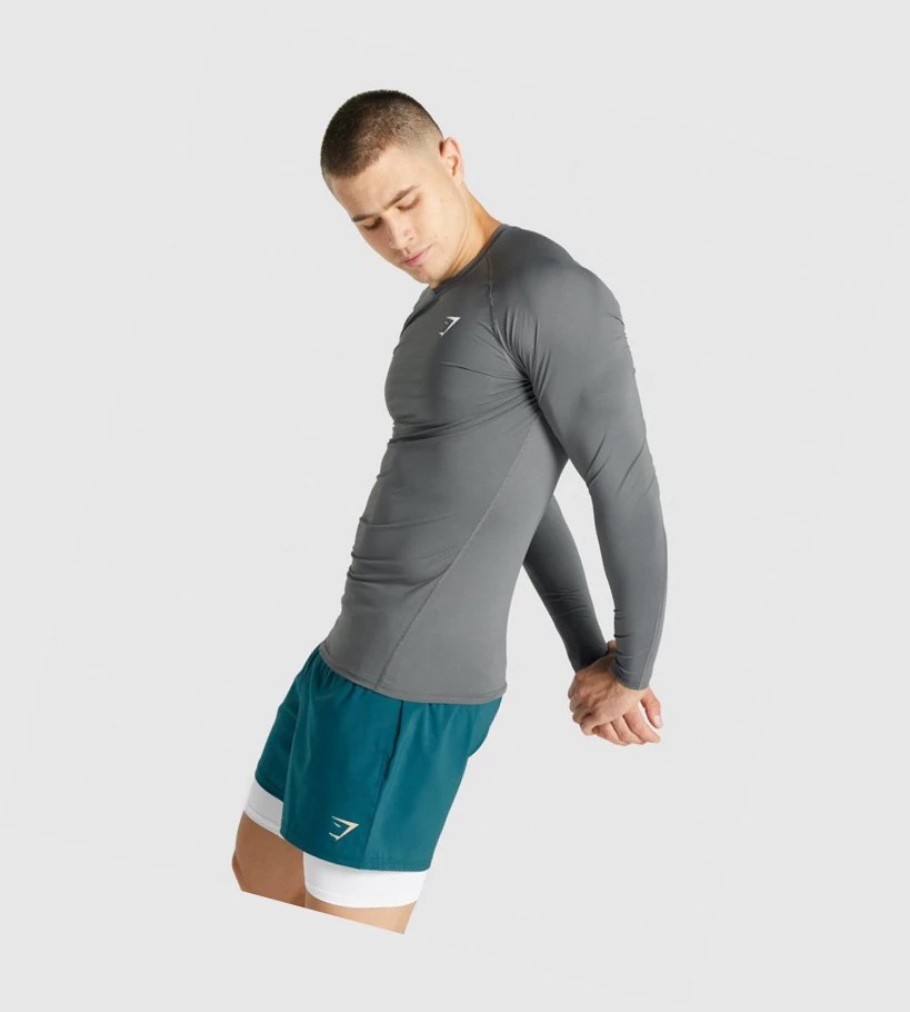 Gymshark Element Baselayer T-skjorte Herre Grå | NDKUZB248