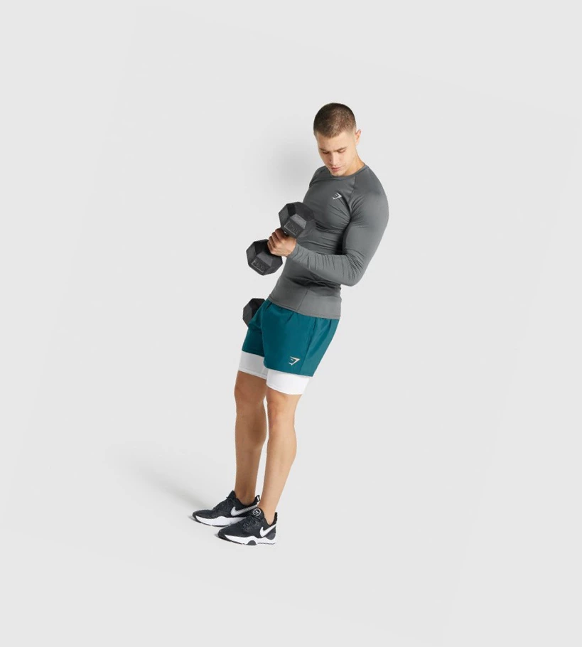 Gymshark Element Baselayer T-skjorte Herre Grå | NDKUZB248