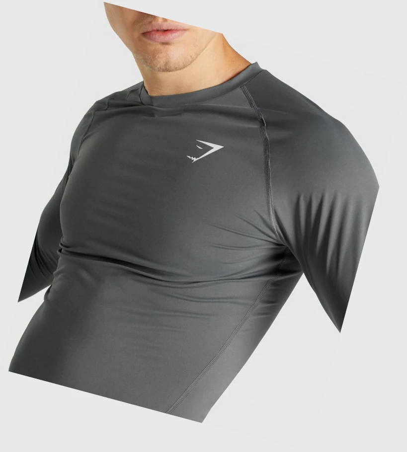 Gymshark Element Baselayer T-skjorte Herre Grå | NDKUZB248