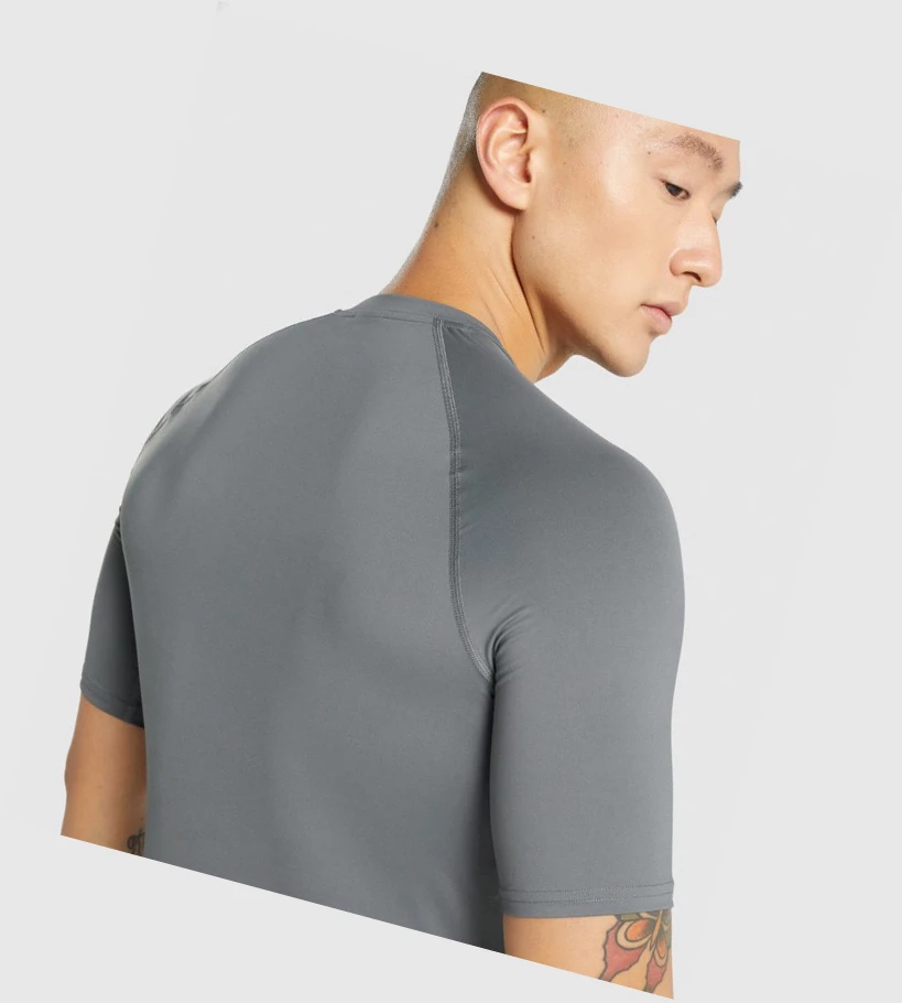 Gymshark Element Baselayer T-skjorte Herre Grå | QRESKU640