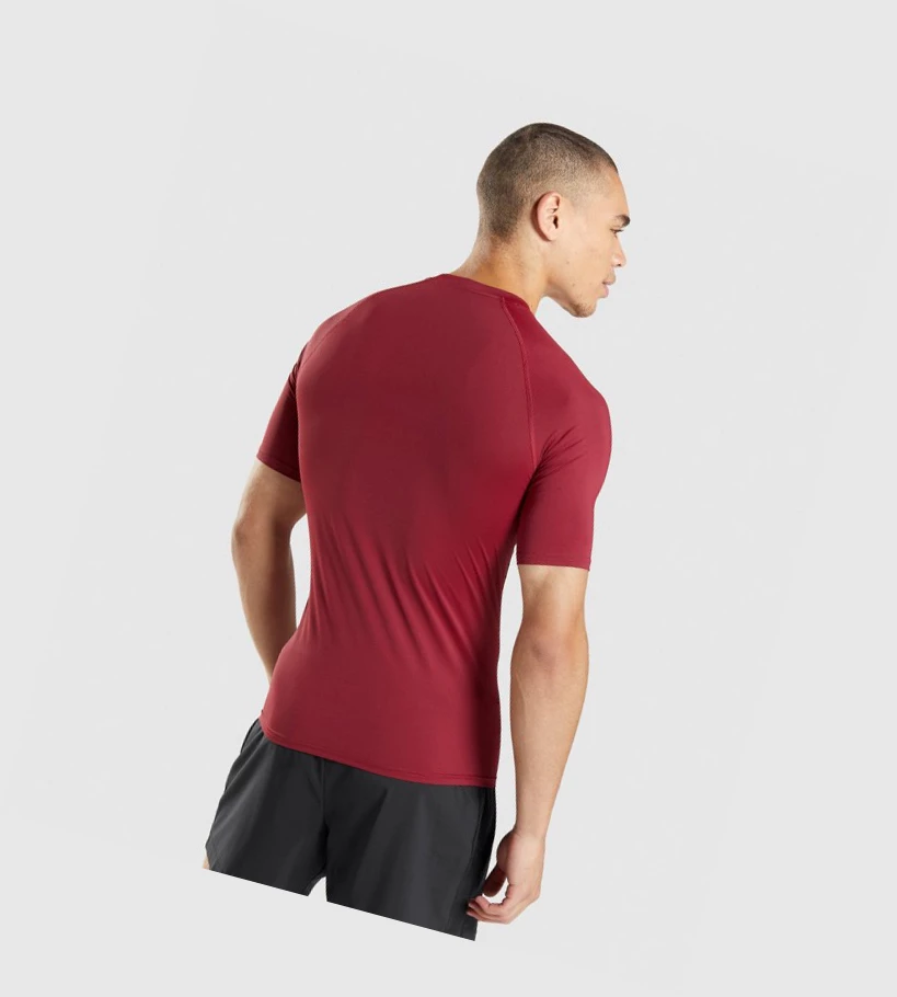 Gymshark Element Baselayer T-skjorte Herre Burgunder | RFGEWY297