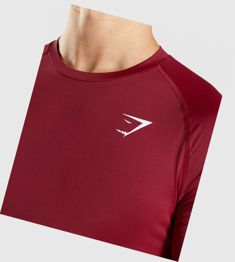 Gymshark Element Baselayer T-skjorte Herre Burgunder | RFGEWY297