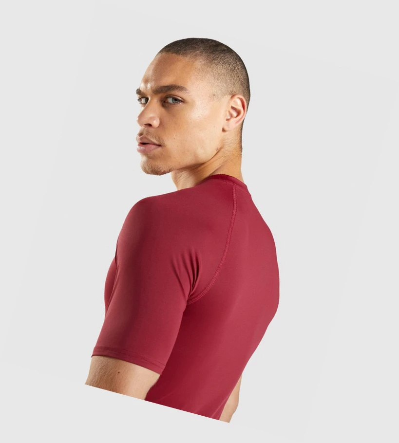 Gymshark Element Baselayer T-skjorte Herre Burgunder | RFGEWY297