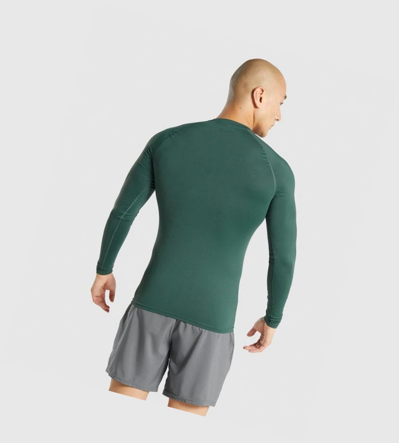 Gymshark Element Baselayer T-skjorte Herre Mørke Grønn | ZBKNXR923