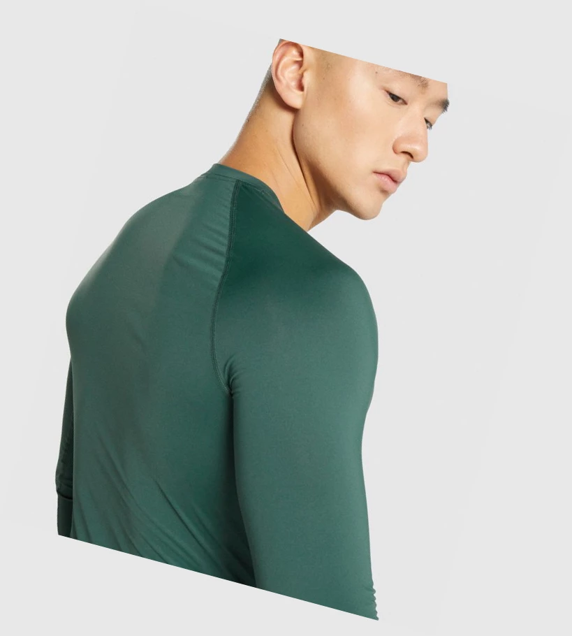 Gymshark Element Baselayer T-skjorte Herre Mørke Grønn | ZBKNXR923