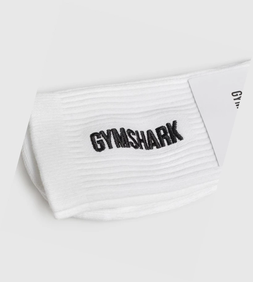 Gymshark Embroidered Logo Sokker Dame Hvite | ZITFJU150