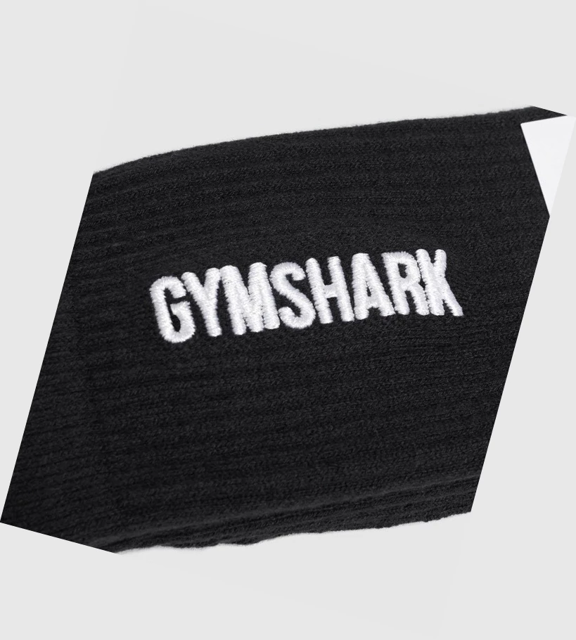 Gymshark Embroidered Logo Sokker Dame Svarte | HWDRMV708