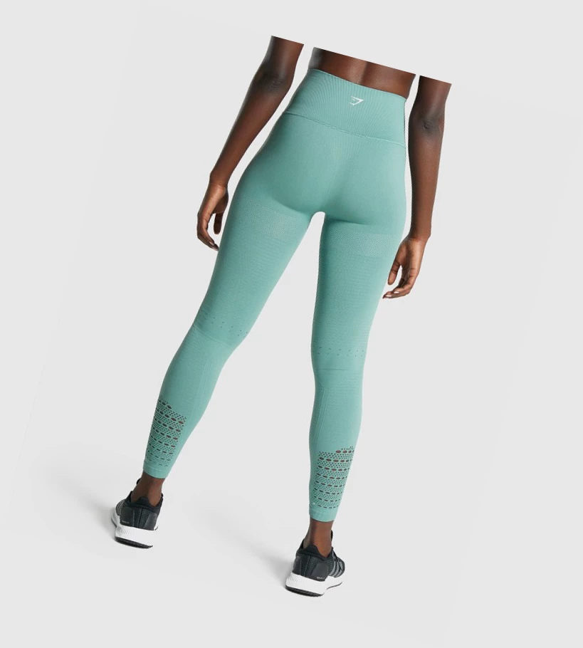 Gymshark Energy Seamless High Waisted Leggings Dame Lyse Grønn | BQNZGS539