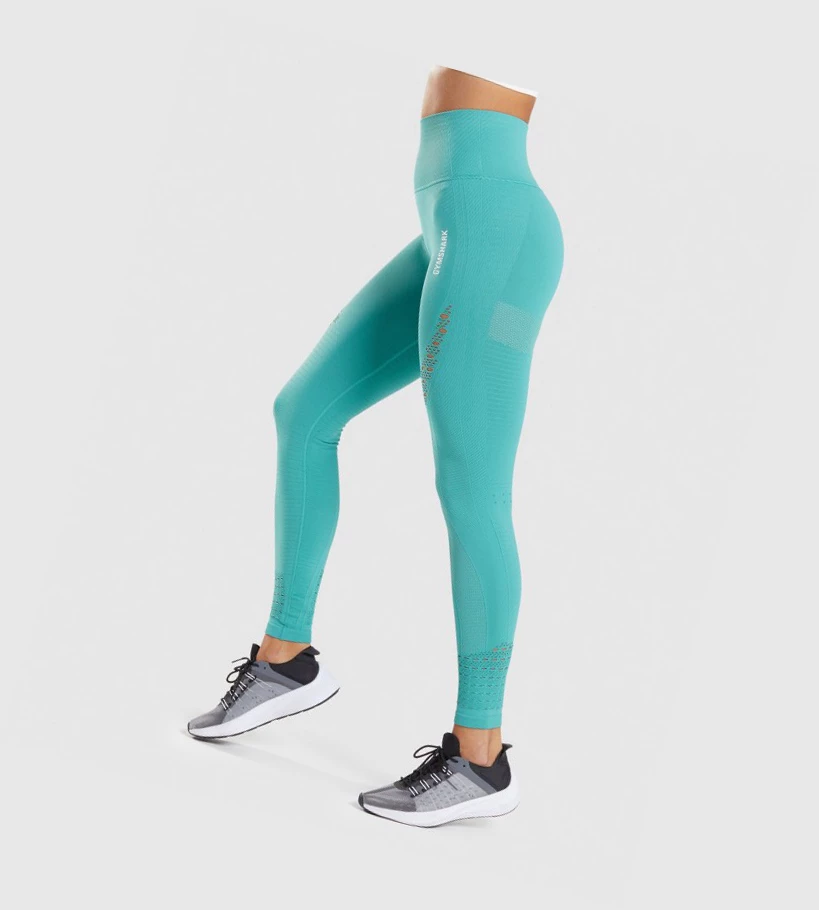 Gymshark Energy Seamless High Waisted Leggings Dame Turkis | CWNHMK492