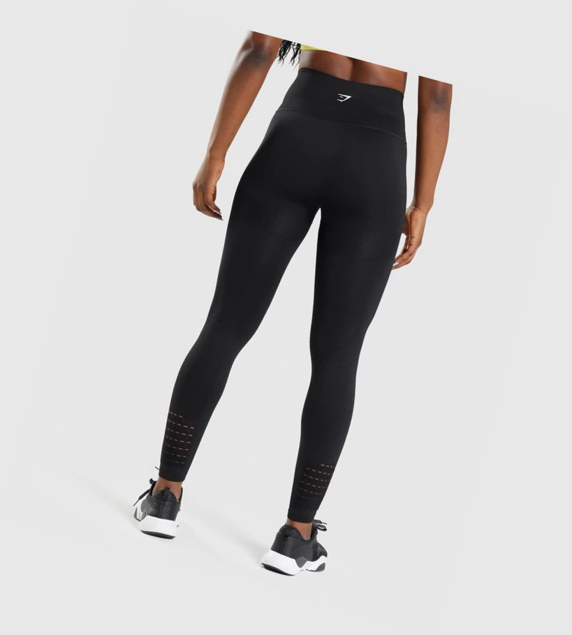 Gymshark Energy Seamless High Waisted Leggings Dame Svarte | TWMYLF976