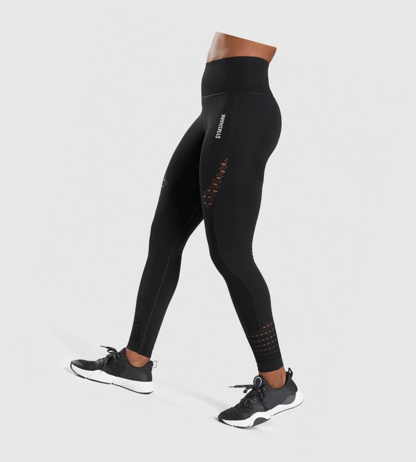 Gymshark Energy Seamless High Waisted Leggings Dame Svarte | TWMYLF976