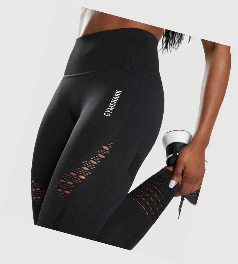 Gymshark Energy Seamless High Waisted Leggings Dame Svarte | TWMYLF976