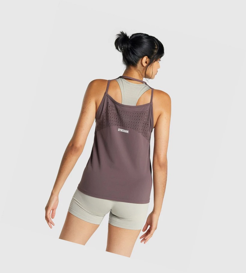 Gymshark Energy Seamless Loose Singlet Dame Brune | CIHPBR138