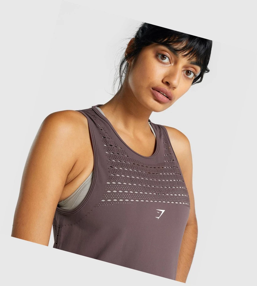 Gymshark Energy Seamless Loose Singlet Dame Brune | CIHPBR138