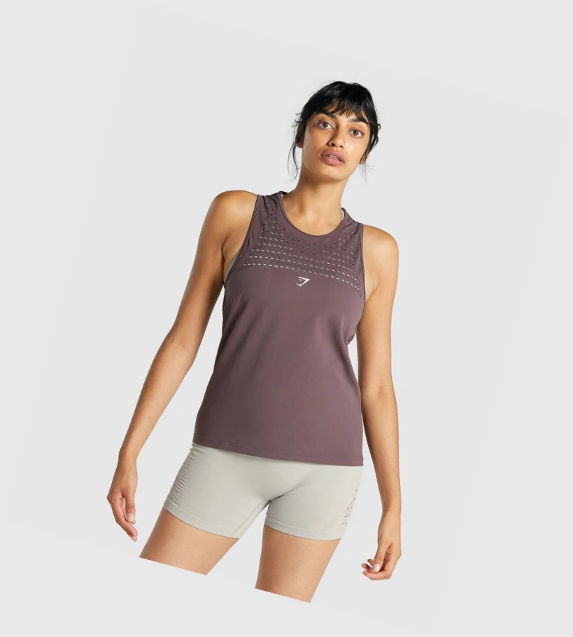 Gymshark Energy Seamless Loose Singlet Dame Brune | CIHPBR138