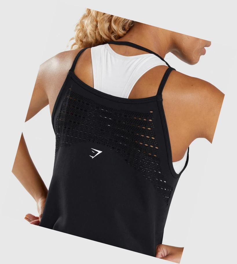 Gymshark Energy Seamless Loose Singlet Dame Svarte | TAMFXL652