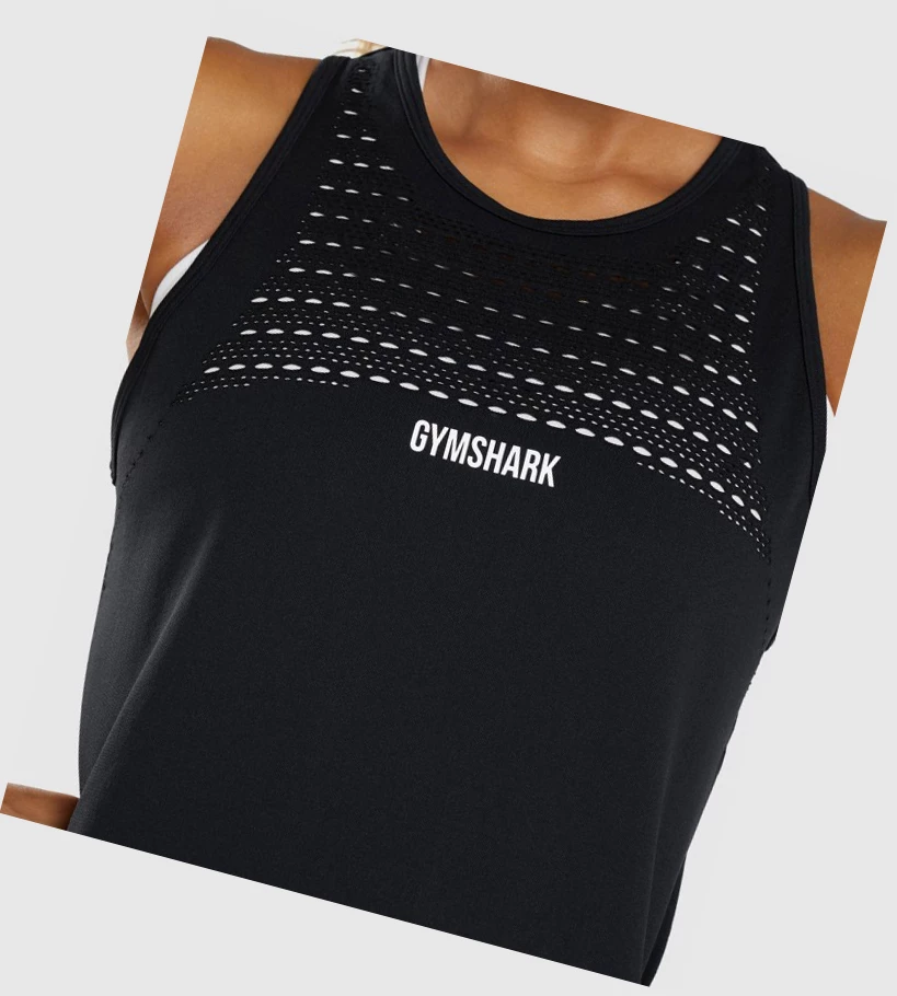 Gymshark Energy Seamless Loose Singlet Dame Svarte | TAMFXL652