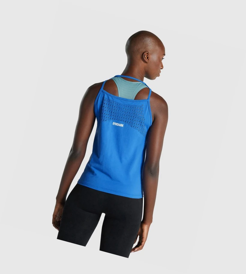 Gymshark Energy Seamless Loose Singlet Dame Blå | VDBRYS490