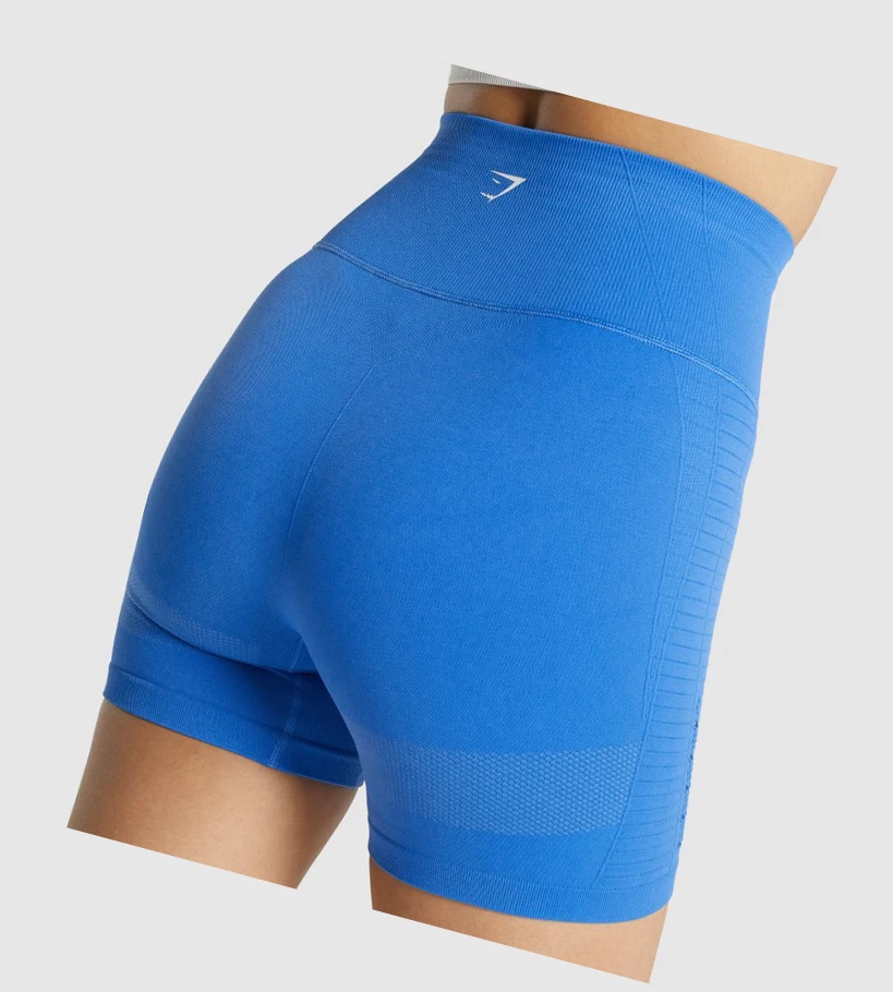 Gymshark Energy Seamless Shorts Dame Blå | KTJMWF643