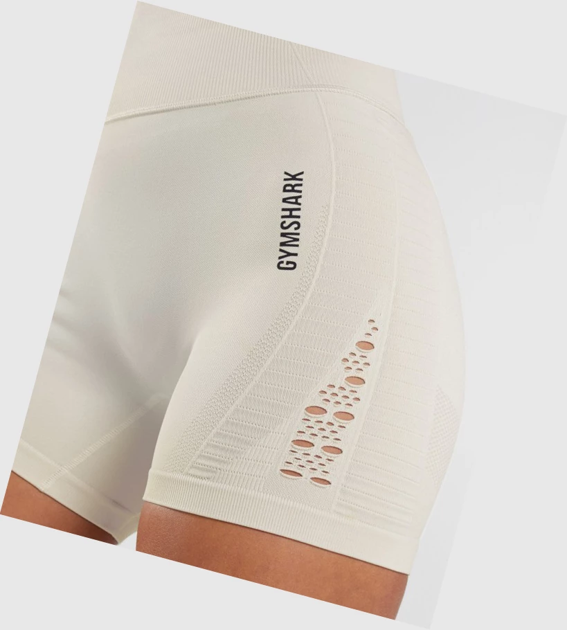 Gymshark Energy Seamless Shorts Dame Hvite | GFEHTZ148