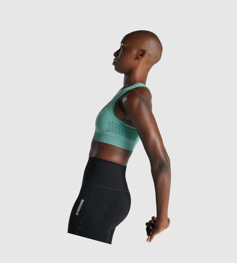 Gymshark Energy Seamless Sports Bh Dame Lyse Grønn | GVCFND973