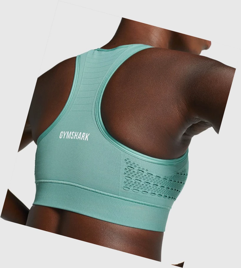 Gymshark Energy Seamless Sports Bh Dame Lyse Grønn | GVCFND973