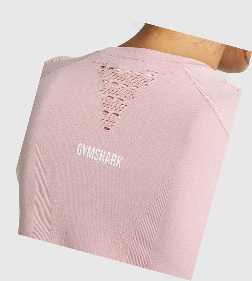 Gymshark Energy Seamless T-skjorte Dame Lyse Rosa | NZFMSU508