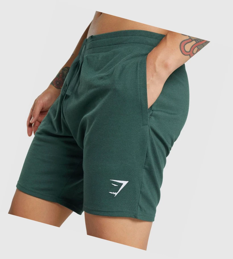 Gymshark Essential 7ﾔ Shorts Herre Mørke Grønn | GDNVAZ830