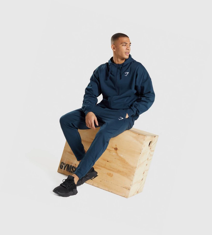 Gymshark Essential Oversized Joggebukser Herre Marineblå | QEWYRK274