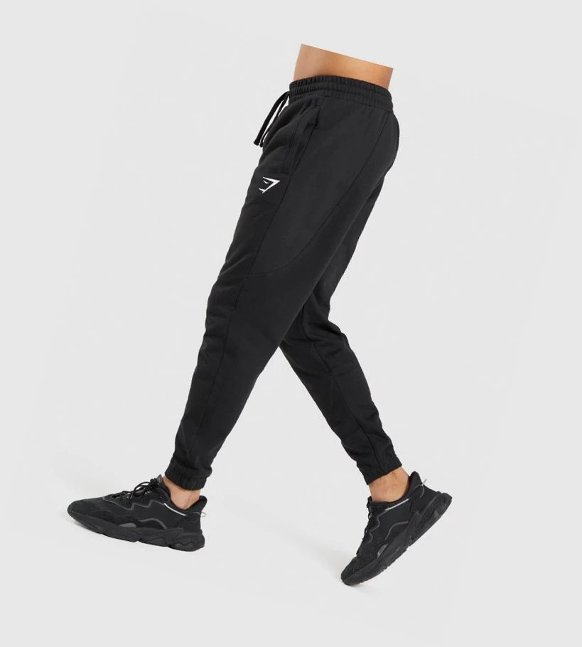 Gymshark Essential Oversized Joggebukser Herre Svarte | SURKBO916