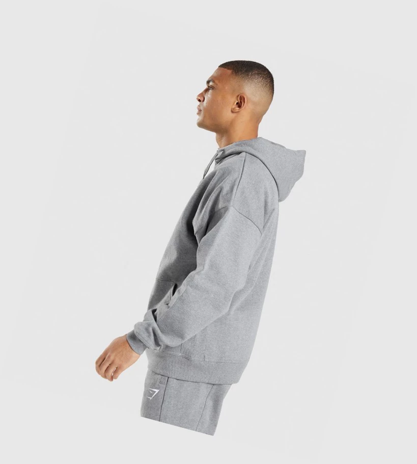 Gymshark Essential Oversized Zip Up Klær Herre Grå | DUOWNJ397