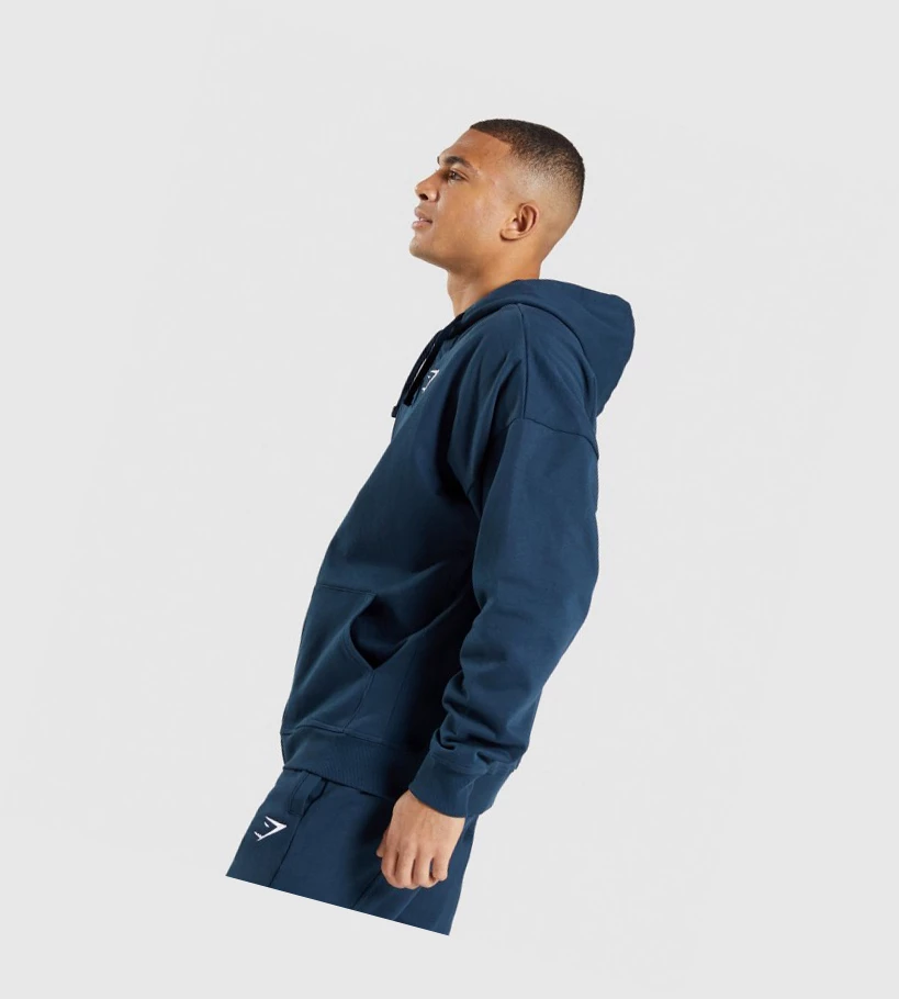 Gymshark Essential Oversized Zip Up Klær Herre Marineblå | MFGAXK491