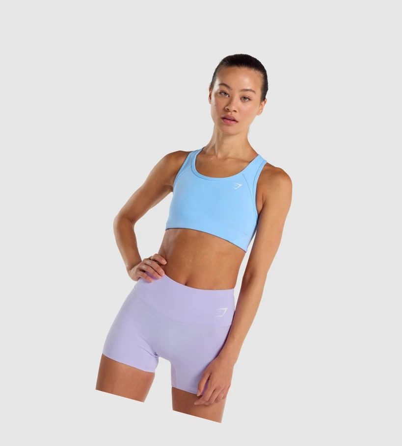 Gymshark Essential Racer Back Trenings Sports Bh Dame Lyse Blå | XQFNBA963