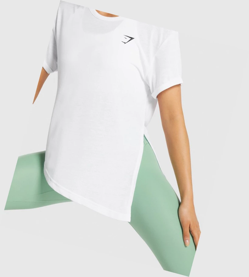 Gymshark Essential T-skjorte Dame Hvite | UCFQKV291