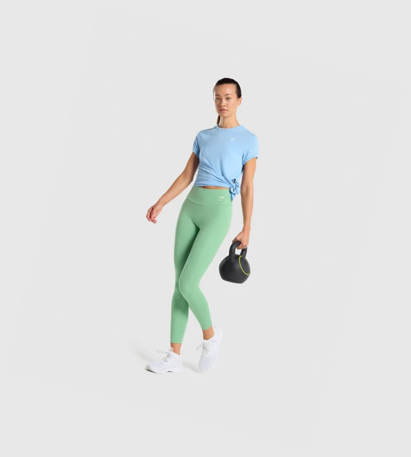 Gymshark Essential T-skjorte Dame Lyse Blå | REFGSJ134