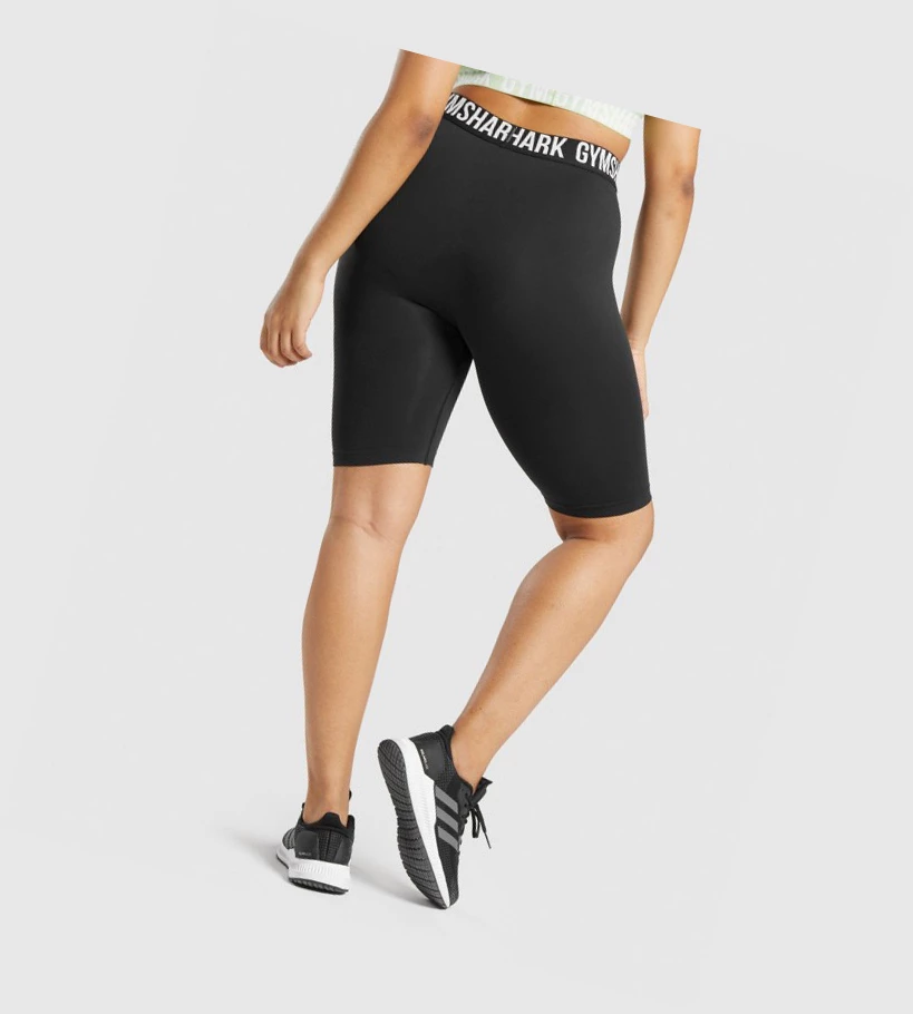 Gymshark Fit Seamless Cycling Shorts Dame Svarte | MHAXZY680