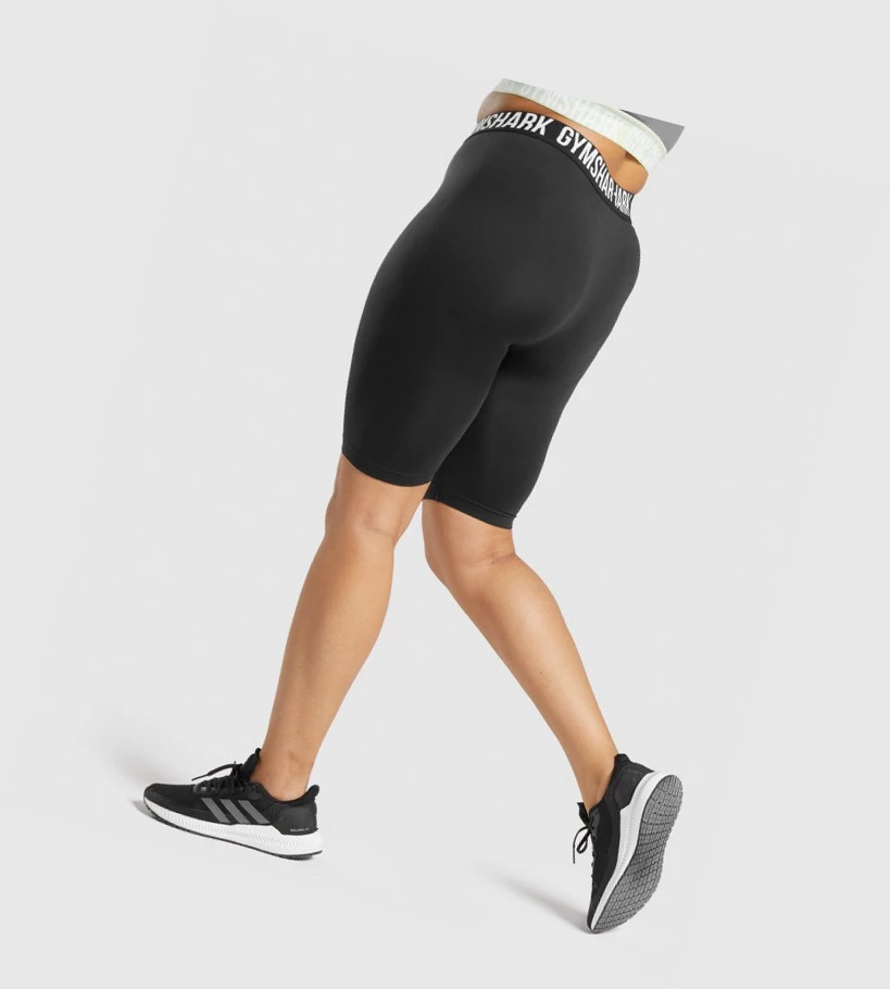 Gymshark Fit Seamless Cycling Shorts Dame Svarte | MHAXZY680