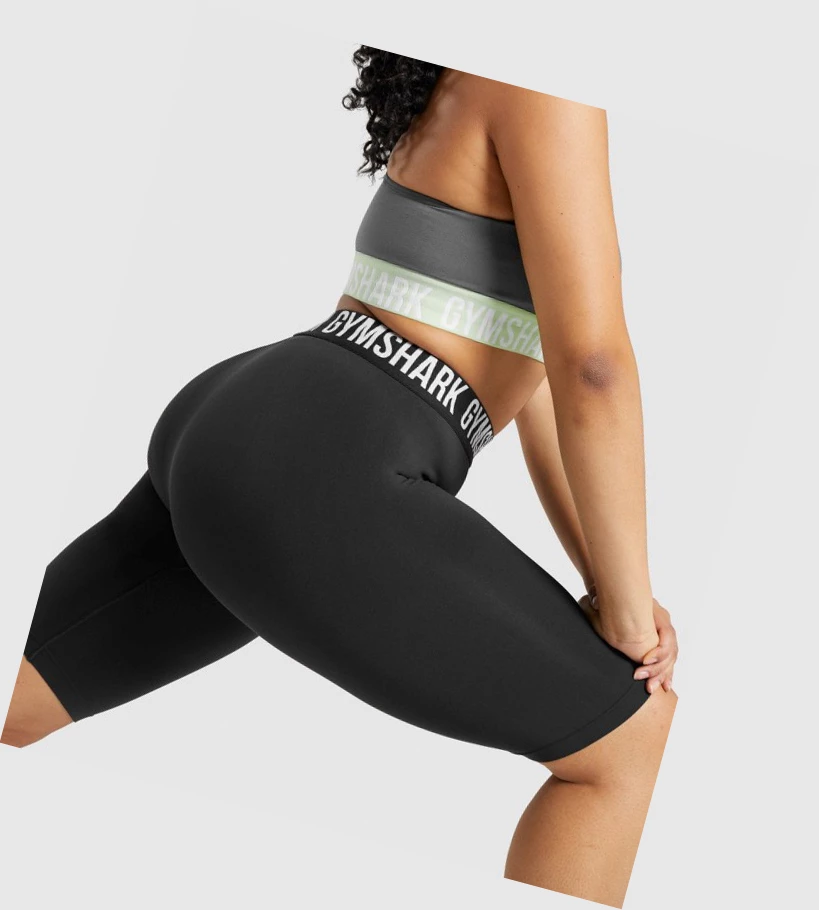 Gymshark Fit Seamless Cycling Shorts Dame Svarte | MHAXZY680