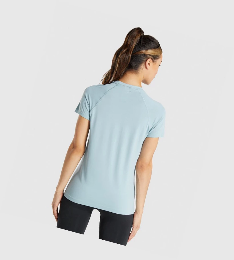 Gymshark Fit Seamless Loose T-skjorte Dame Blå | NUJRIE497