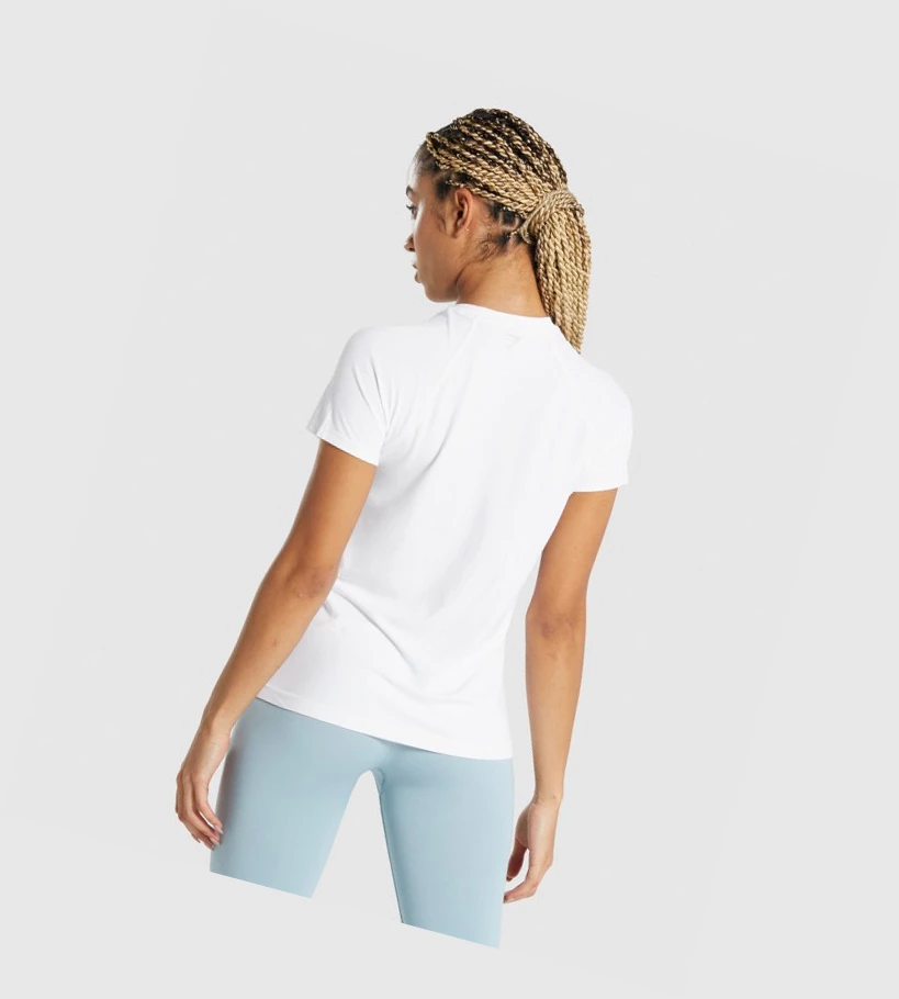 Gymshark Fit Seamless Loose T-skjorte Dame Hvite | TFDPCL853