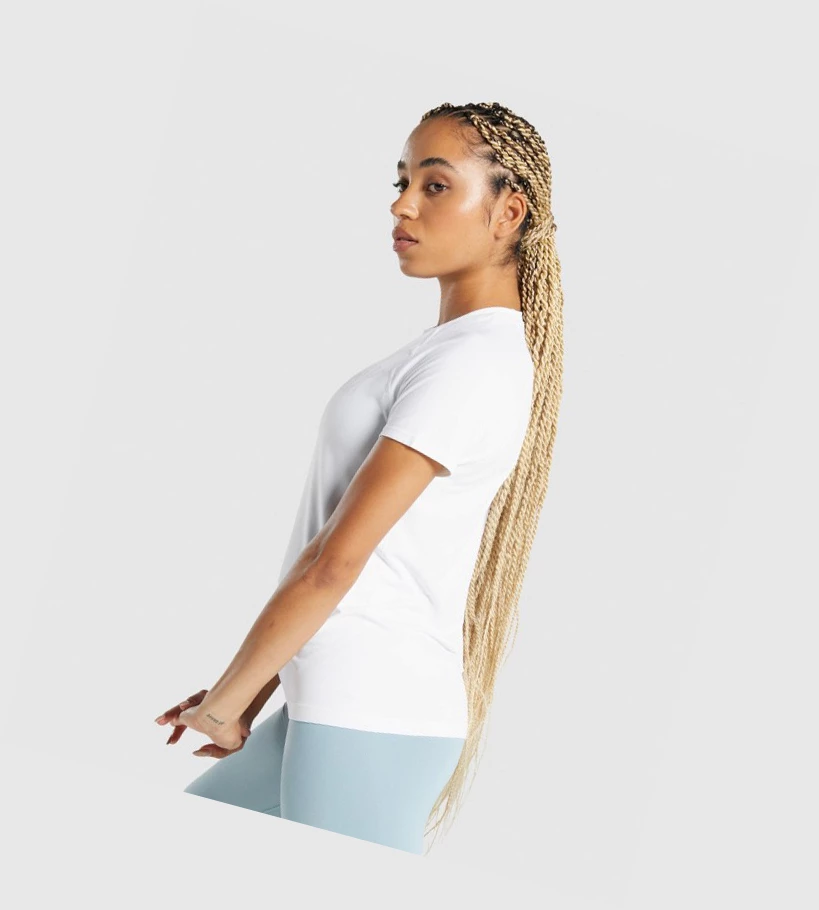 Gymshark Fit Seamless Loose T-skjorte Dame Hvite | TFDPCL853