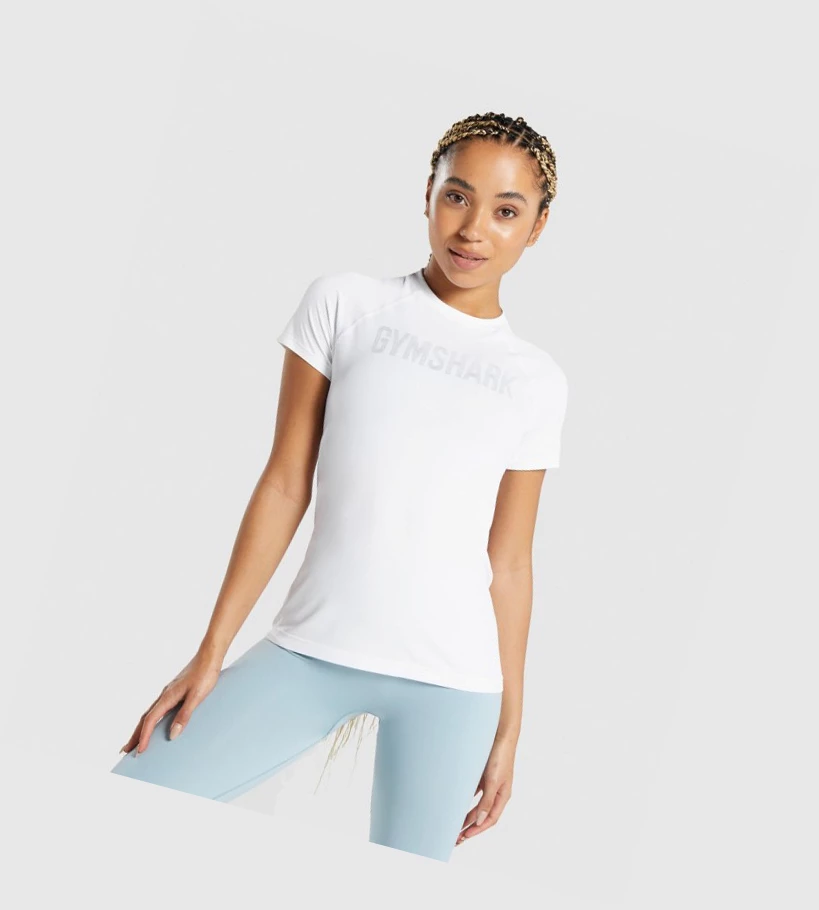 Gymshark Fit Seamless Loose T-skjorte Dame Hvite | TFDPCL853